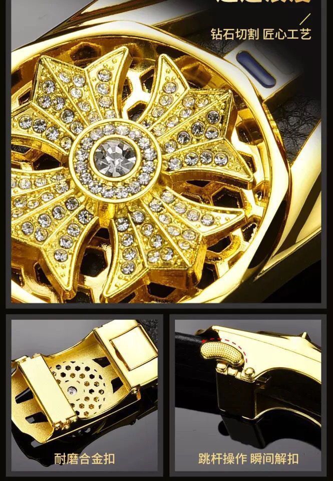 Time-to-time belt men's belt automatic buckle trembles fast hand explosion casual Joker simple fashion wholesale generation hair