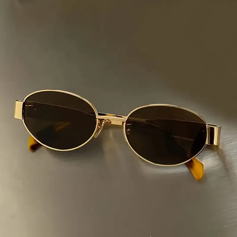 Cross-Border Popular Small Round Frame Metal Frame Popular European and American Women's Sunglasses Internet Celebrity Sunglasses Versatile Trendy Sunglasses