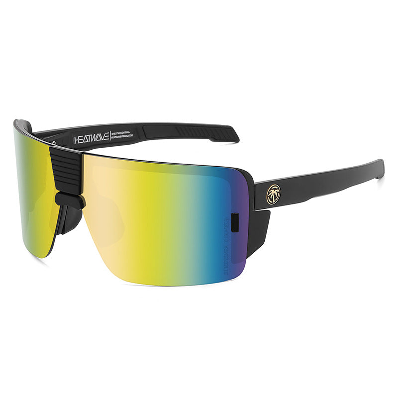 Heat Wave Sunglasses Sports Outdoor Cycling One-Piece Glasses Goggles Uv400 High Quality Vector