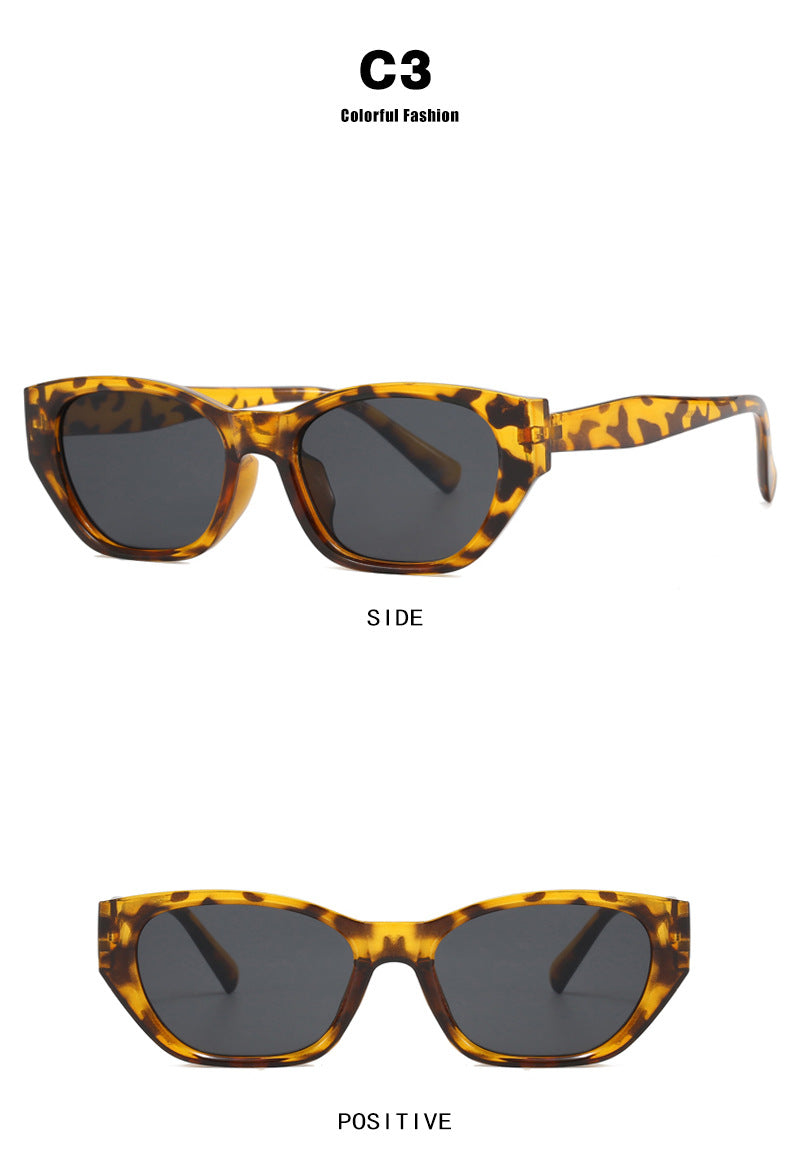 Cat-Eye Small Frame Irregular Sunglasses 2024 New Internet Celebrity High-End Sunglasses Anti-Uv Trendy Sunglasses