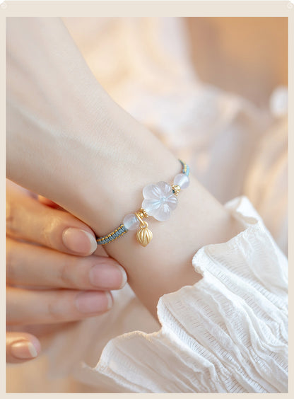New Chinese Style Design Sense Plum Blossom Woven Bracelet for Women Chinese Style Adjustable Woven Hand Rope Gifts Hand Woven Rope