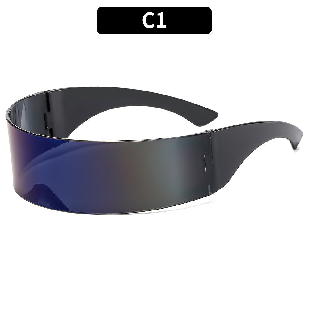 New Futuristic One-Piece Sunglasses, Internet Celebrity Bounce and Stylish European and American Sunglasses, Douyin Live Broadcast