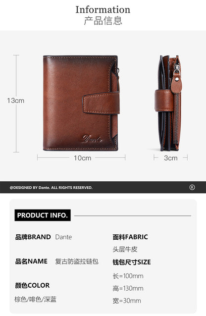 New men's wallet driver's license integrated first layer cowhide anti-theft credit card degaussing leather wallet cross-border explosions