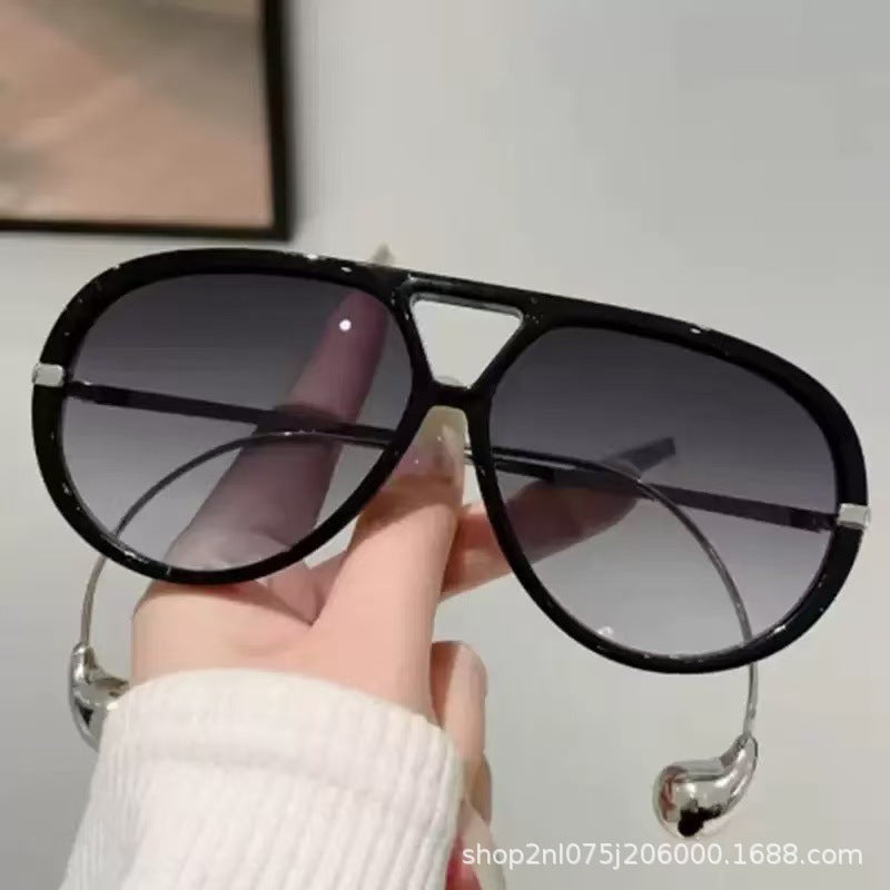 European and American Retro Large Frame Classic Double Beam Sunglasses New Personalized Outdoor Anti-ultraviolet Tide Men's and Women's Cross-border Sunglasses