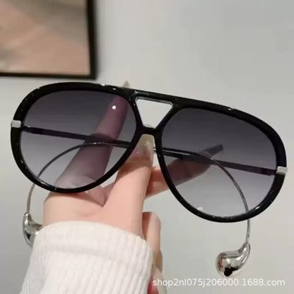 European and American Retro Large Frame Classic Double Beam Sunglasses New Personalized Outdoor Anti-ultraviolet Tide Men's and Women's Cross-border Sunglasses