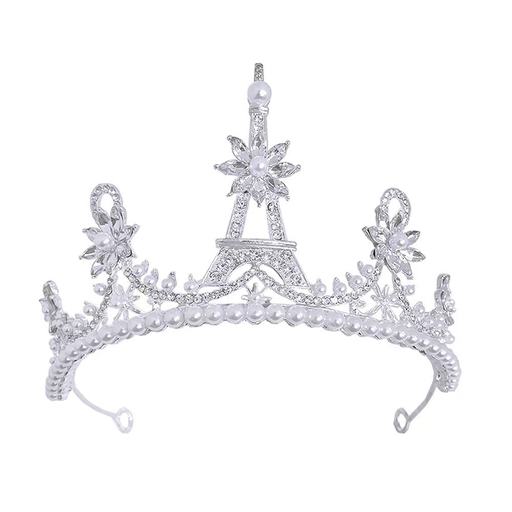 Bridal Crown Tiara Rhinestone Crown Wedding Dress Diamond Costume Eighteenth Birthday Coming-Of-Age Ceremony Birthday Princess Hair Accessory