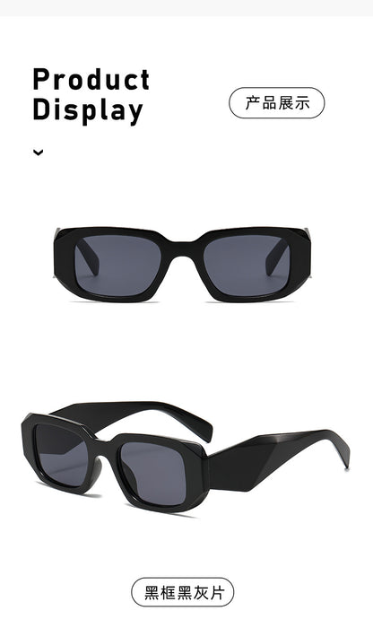 New Trendy Ins Female Internet Celebrity Plain Street Style Sunglasses Fashionable Rhombus Wide Leg Outdoor Trendy Square Frame Sunglasses