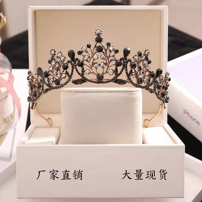 Super Fairy New Princess Sweet Bridal Crown Red Tiara Crystal Toast Clothing Hair Accessories 18Th Birthday Gift