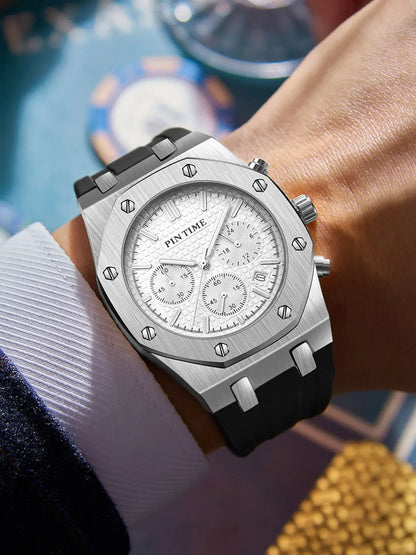 Foreign Trade Products: Men's Watch with Three Dials, Multi-Functional, Sports, Waterproof, Men's Fashion Casual Watch, Cross-Border Hot-Selling Item