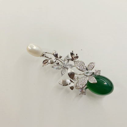 New Flower Brooch High Sense Niche Inlaid Zircon Corsage Women's Clothing Accessories All-match Clothing Accessories in stock