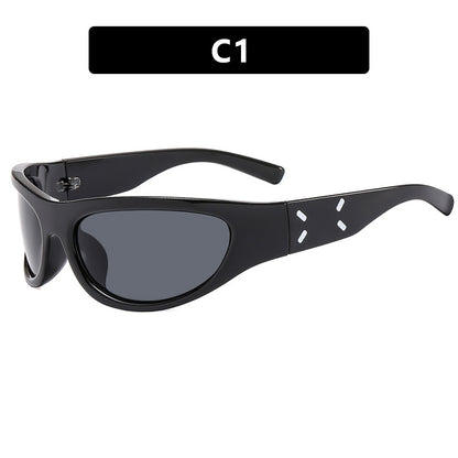 2023 New Y2K Hot Girl Cycling Sunglasses Future Technology Sunglasses Concave Shape Photo Sunglasses Trendy
