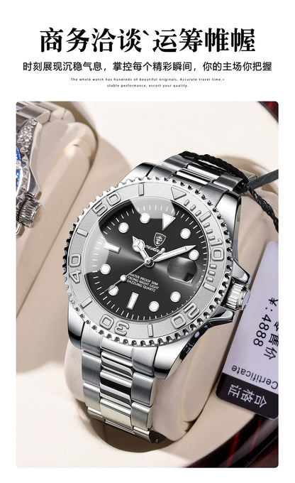 Swiss brand new waterproof luminous men's watch fashion quartz watch live foreign trade explosions a generation of hair
