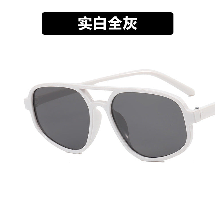 Trendy Oval Double-Bridge Sunglasses 2022 New Fashion Simple Retro Internet Celebrity Sunglasses for Women