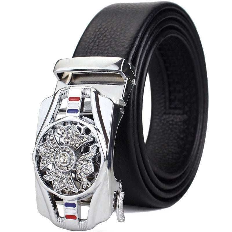 Time-to-time belt men's belt automatic buckle trembles fast hand explosion casual Joker simple fashion wholesale generation hair