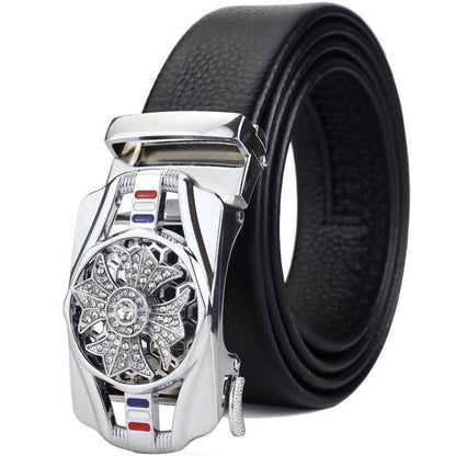 Time-to-time belt men's belt automatic buckle trembles fast hand explosion casual Joker simple fashion wholesale generation hair