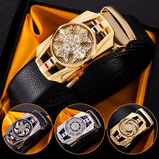 Time-to-time belt men's belt automatic buckle trembles fast hand explosion casual Joker simple fashion wholesale generation hair