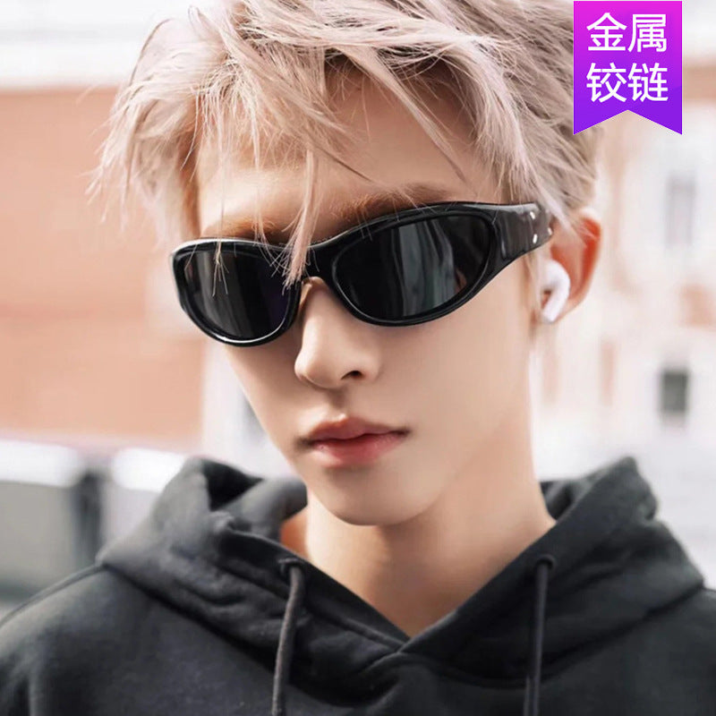 2023 New Y2K Hot Girl Cycling Sunglasses Future Technology Sunglasses Concave Shape Photo Sunglasses Trendy