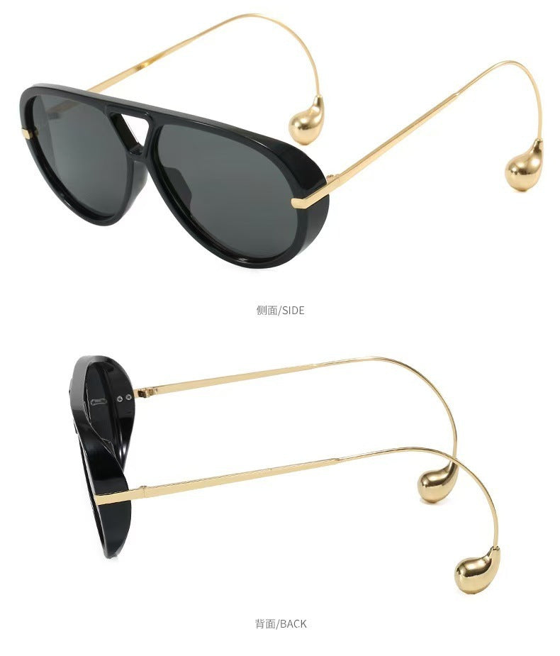 European and American Retro Large Frame Classic Double Beam Sunglasses New Personalized Outdoor Anti-ultraviolet Tide Men's and Women's Cross-border Sunglasses