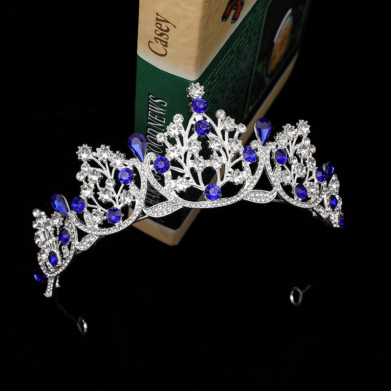 Super Fairy New Princess Sweet Bridal Crown Red Tiara Crystal Toast Clothing Hair Accessories 18Th Birthday Gift
