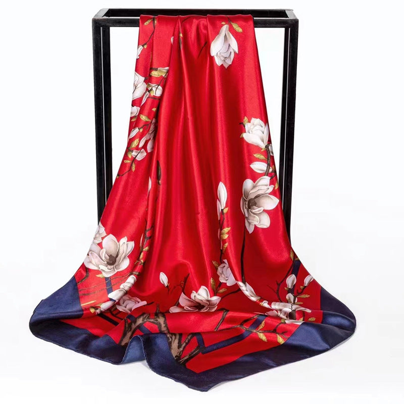 Double-sided scarf 90 square scarf summer women's thin decorative versatile small scarf shawl scarf scarf