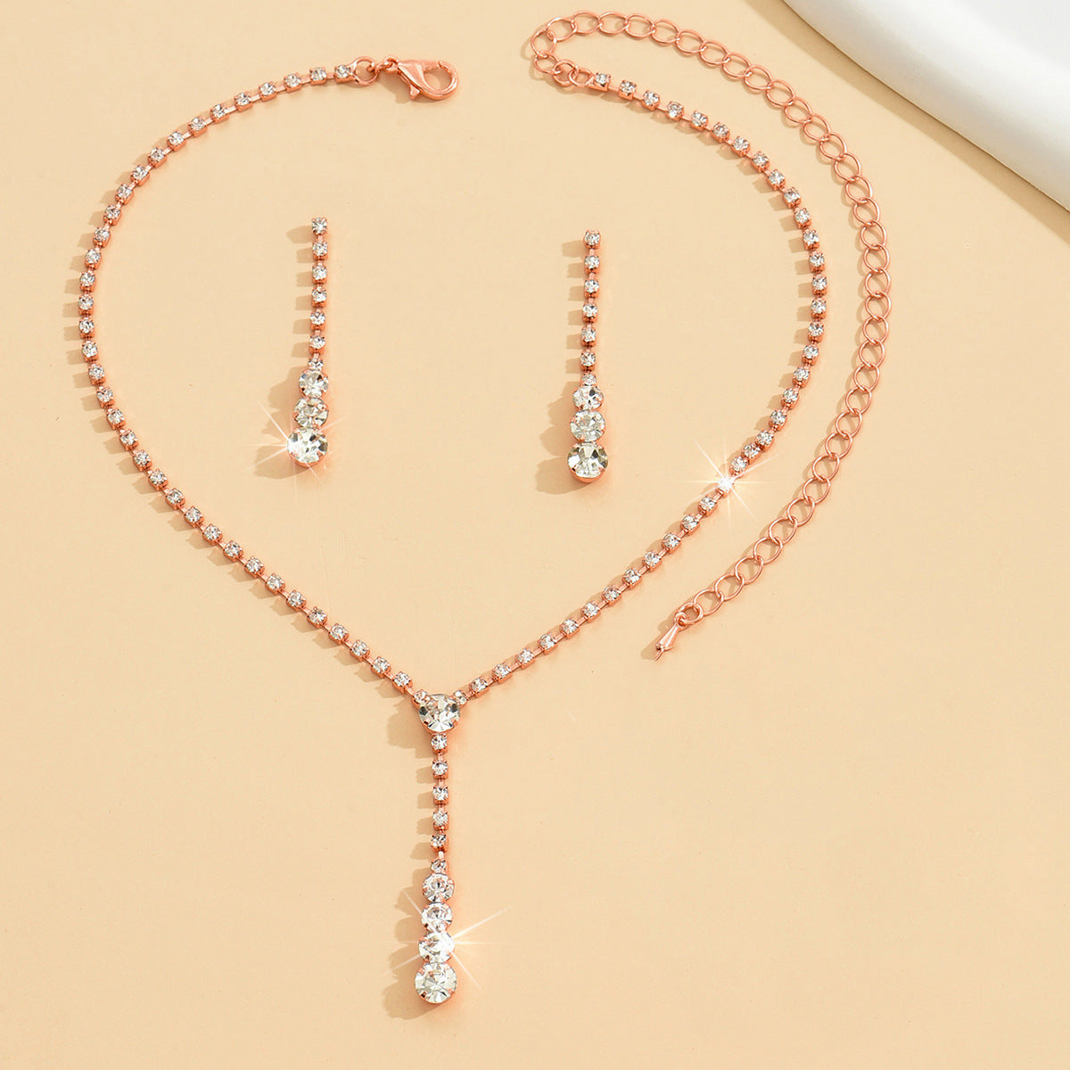 Factory Direct Approval Fashion Wedding Wedding Photography Accessories Earrings Necklace Bracelet Set Combination Multiple Choice