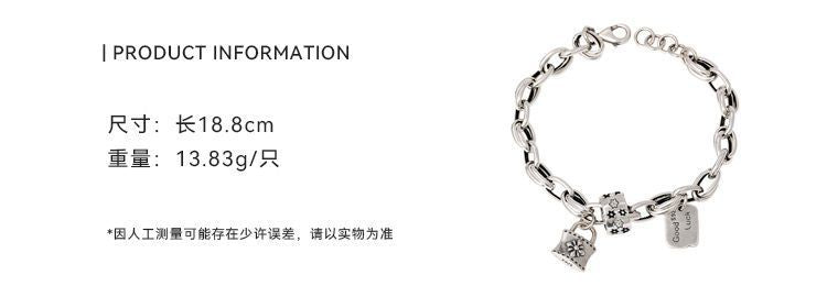 Six-pointed Star Old 925 Sterling Silver Bracelet Women's Autumn and Winter 2025 New Ins Niche Design Cold Style Couple Bracelet