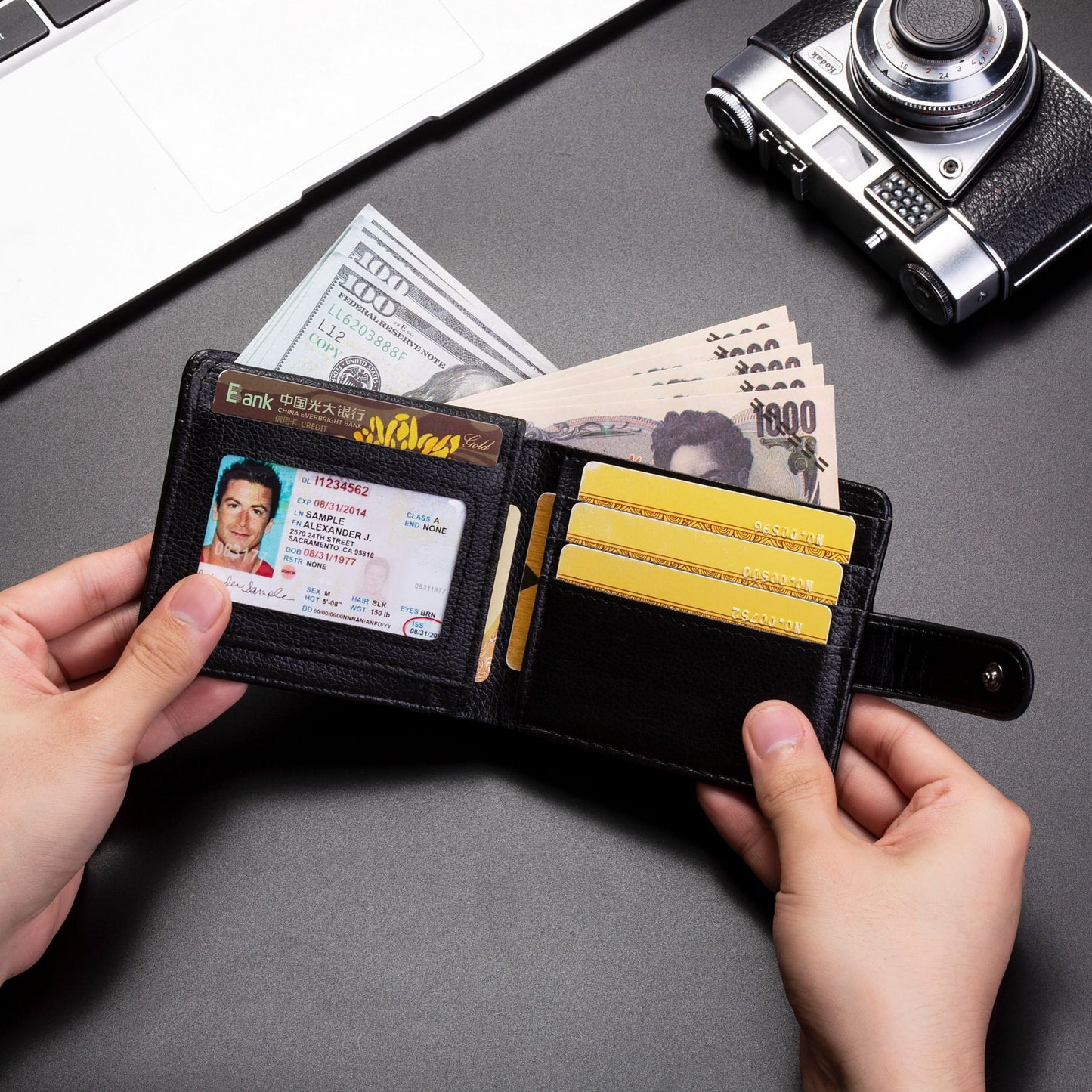 Foreign Trade Specializes in New Wallets for Men, Pu Leather Trendy Brand Fashion Short Wallets, High-End Card Holders, Multifunctional Wallets