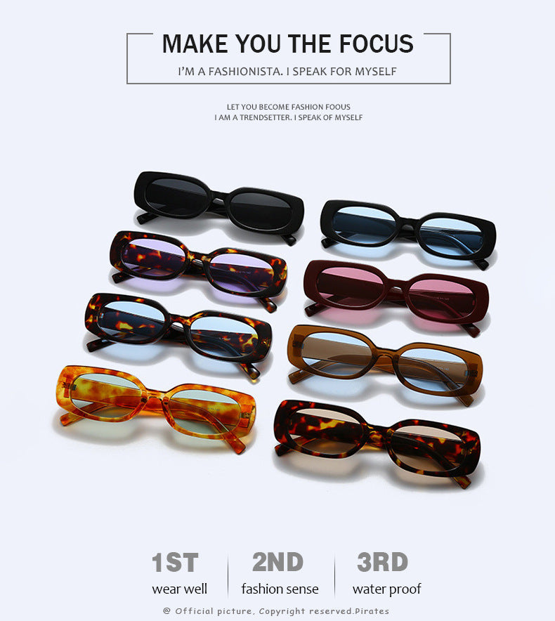 New Stylish Casual Simple Square Small Frame Sunglasses Ins Outdoor Fashion Driving Anti-Uv Sunglasses Trend