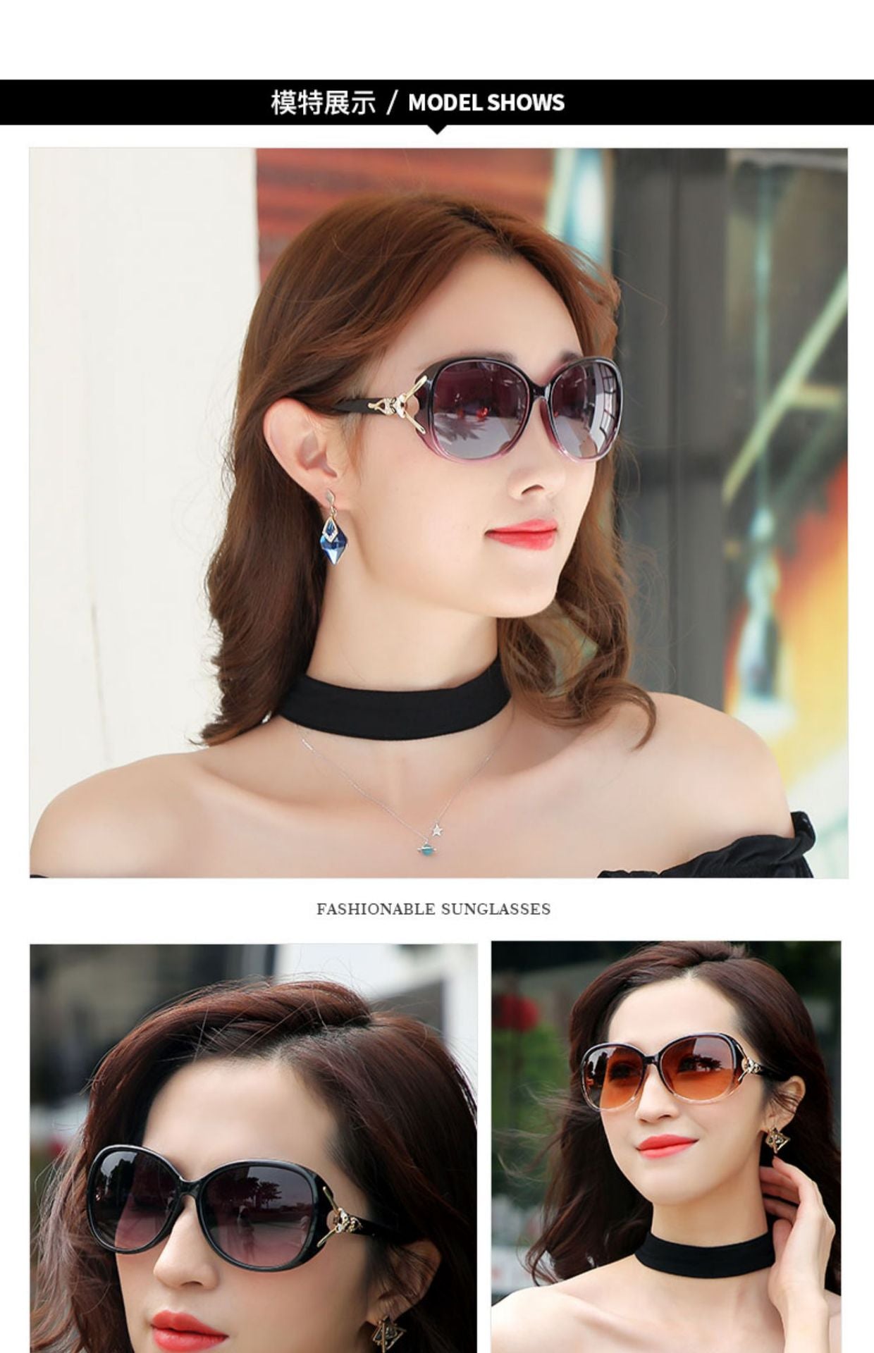 Sunglasses for Women 2025 Summer New Trendy Anti-Uv Women's Sunglasses Fashionable Round Face Polarized Glasses Big Face Slimming Look
