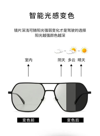 New Polarized Men's Driving, Fishing, High-Definition Day and Night Color-Changing Trendy Anti-Uv Sunglasses