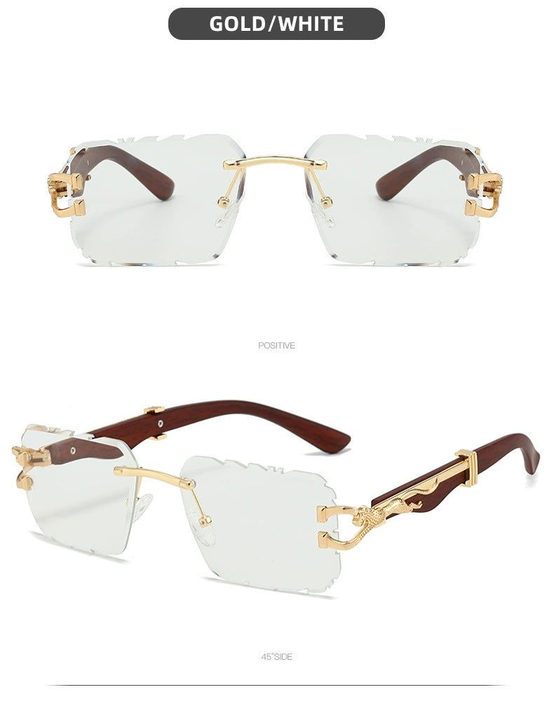 New Women's Frameless Sunglasses Distinctive Square Sunglasses Men's High Sense Fashion Cross-Border Cut-Edge Sunglasses