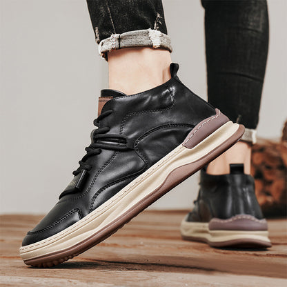 Men's Shoes Autumn New High-top Casual Shoes All-match Fashion Sports Trendy Shoes for Teenagers and Students Waterproof Non-slip Sneakers