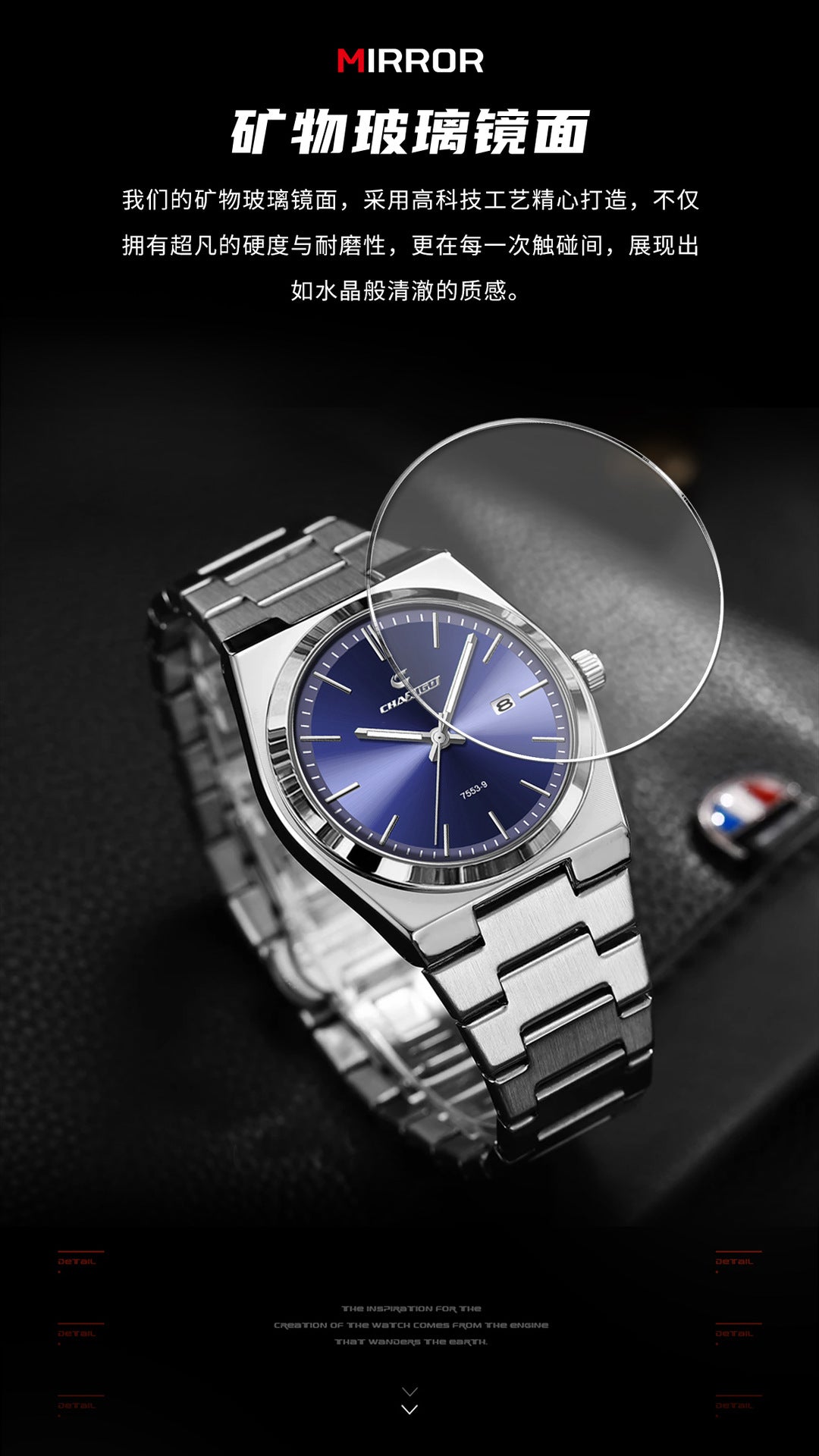Swiss Brand Chaxigo Ultra-Thin Men's Watch Waterproof Luminous Quartz Watch Alloy Export Hot Model Dropshipping