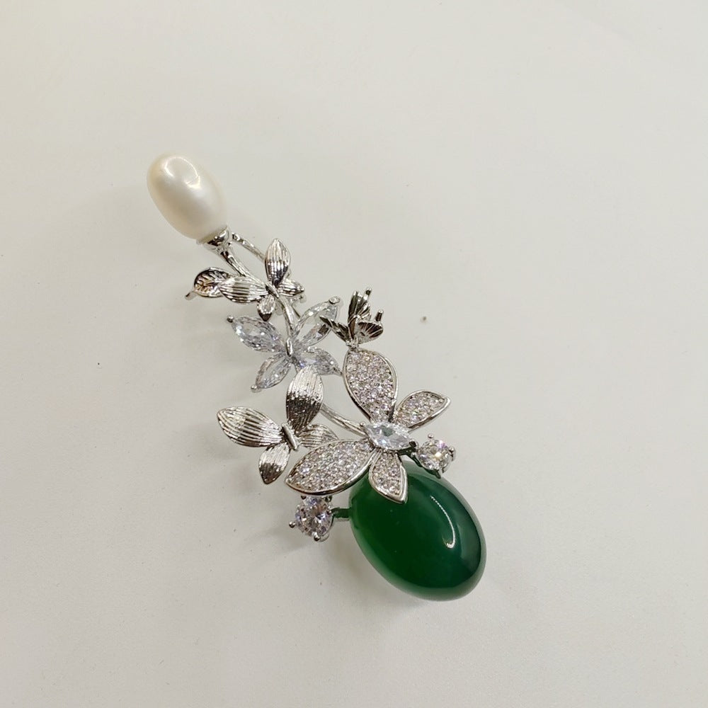 New Flower Brooch High Sense Niche Inlaid Zircon Corsage Women's Clothing Accessories All-match Clothing Accessories in stock