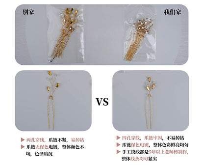 European and American Bride Jewelry Three-piece Suit High-class Dance Wedding Jewelry Alloy Diamond Crown Necklace Earrings suit