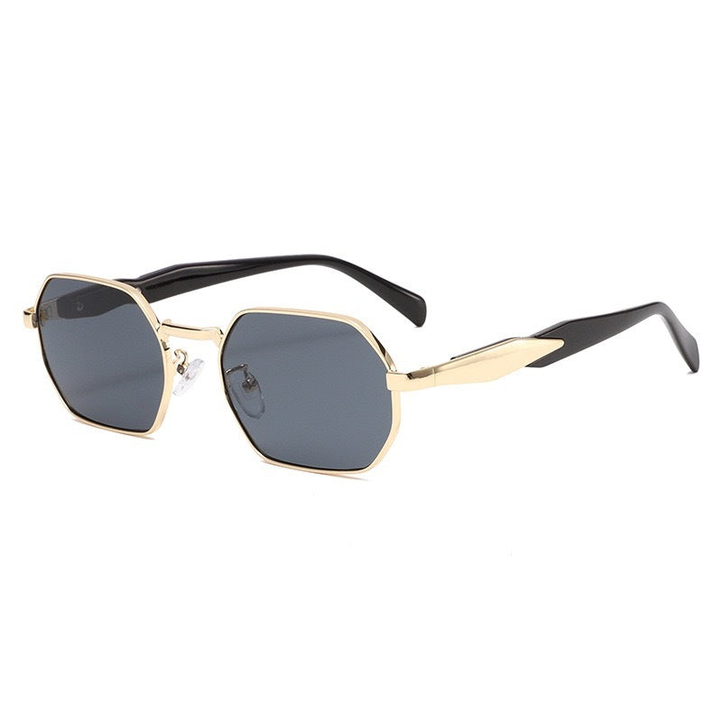 Cross-border New Arc de Triomphe Oval Metal Small Frame Sunglasses Women's High-end Fashion Street Photograph Sunglasses Sunglasses