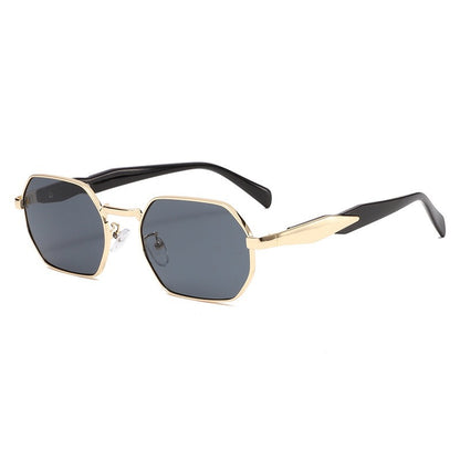 Cross-border New Arc de Triomphe Oval Metal Small Frame Sunglasses Women's High-end Fashion Street Photograph Sunglasses Sunglasses