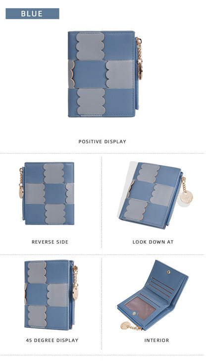 New Women's Short Wallet, Cute, Compact Card Slot, Short Card Holder, Exquisite and Simple Id Bag, Coin Purse for Women