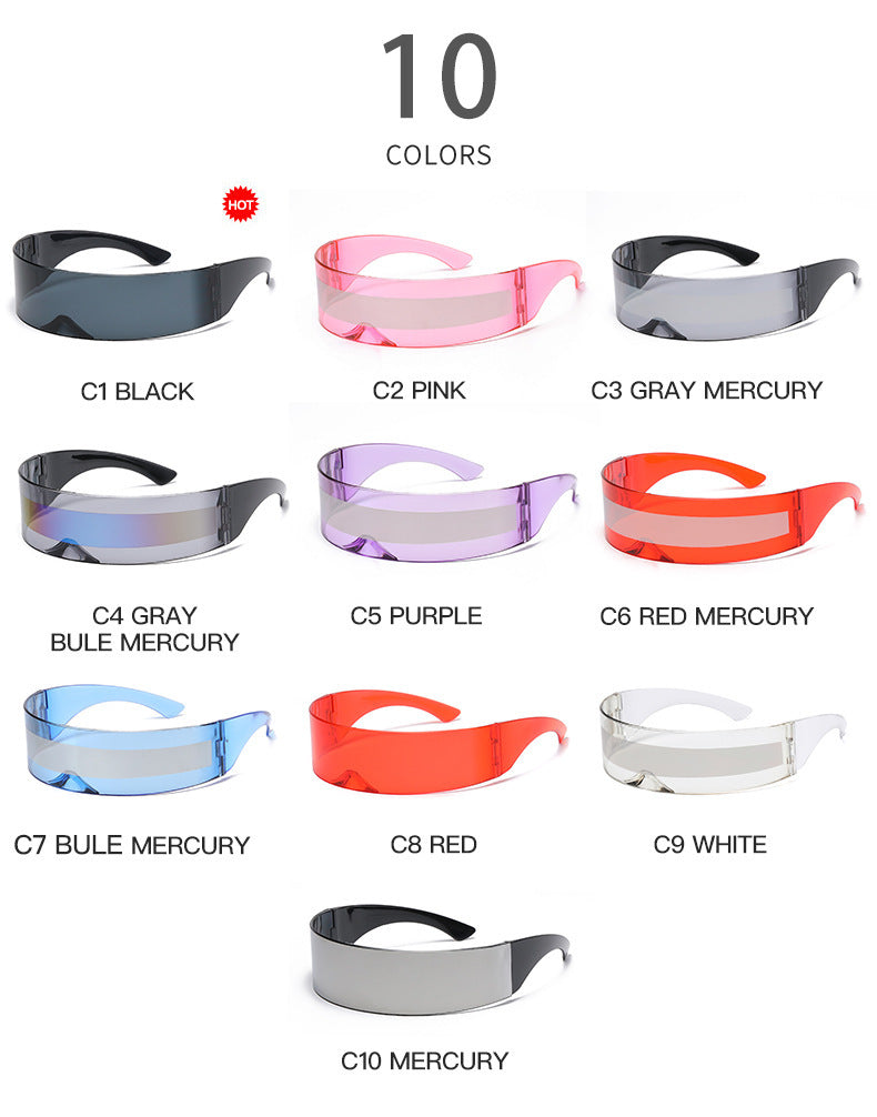 New Futuristic One-Piece Sunglasses, Internet Celebrity Bounce and Stylish European and American Sunglasses, Douyin Live Broadcast