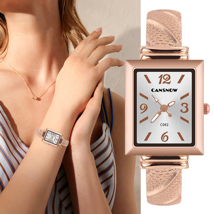 CANSNOW new hot sale Women's Watch All-match golden bracelet personality fashion bracelet quartz watch for women