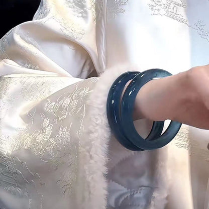 Imitation Chalcedony Bracelet Round Thick Jingle Bracelet New Chinese Style Cheongsam Accessories Guifei Bracelet Guofeng Bracelet Accessories Bracelet