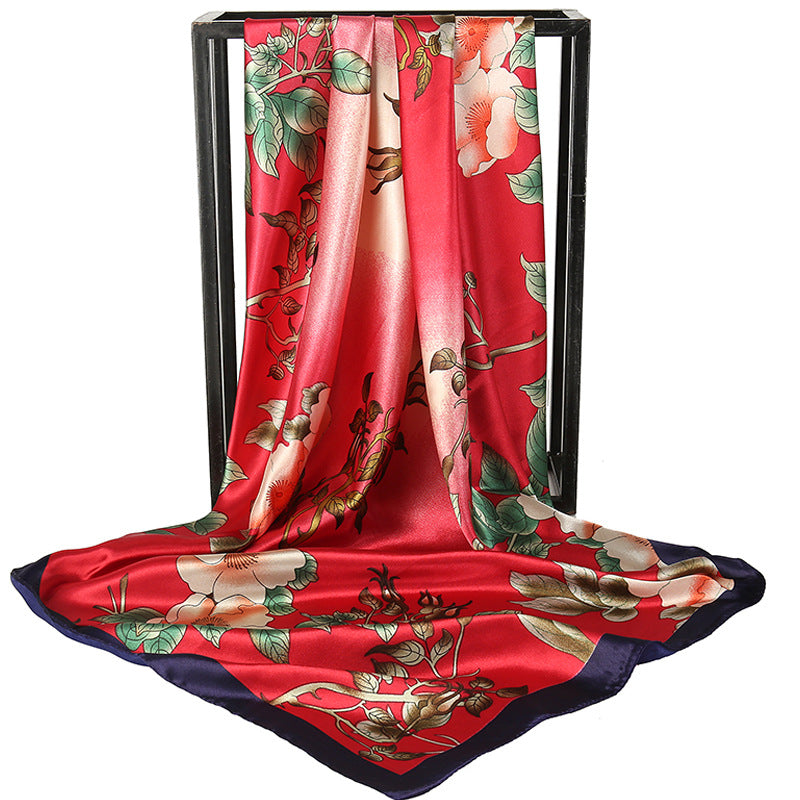 Double-sided scarf 90 square scarf summer women's thin decorative versatile small scarf shawl scarf scarf