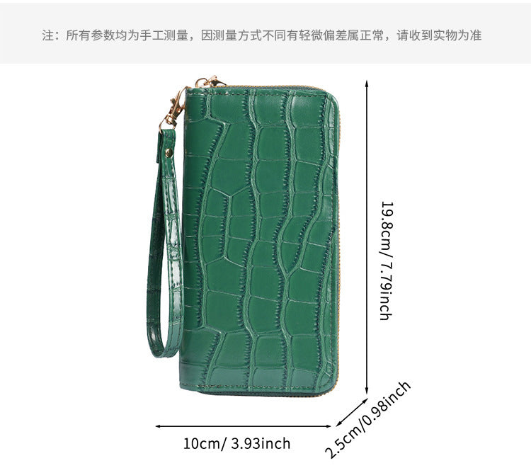 2025 New Women's Long Wallet, Feminine Crocodile Pattern Clutch Wallet, Fashionable Retro Women's Bag