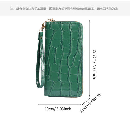 2025 New Women's Long Wallet, Feminine Crocodile Pattern Clutch Wallet, Fashionable Retro Women's Bag