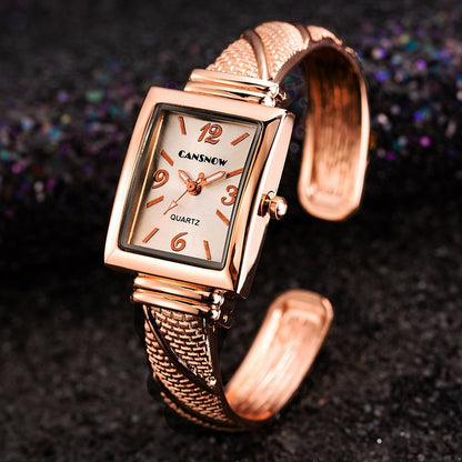 CANSNOW new hot sale Women's Watch All-match golden bracelet personality fashion bracelet quartz watch for women