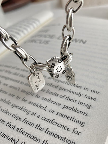 Six-pointed Star Old 925 Sterling Silver Bracelet Women's Autumn and Winter 2025 New Ins Niche Design Cold Style Couple Bracelet