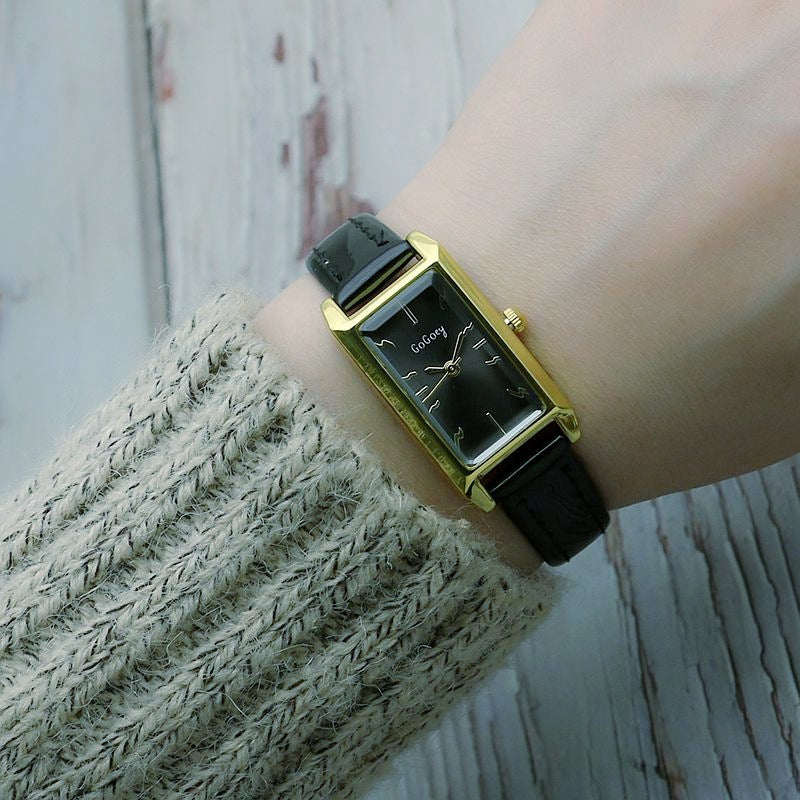 Small Rectangular Thin Strap Simple Women's Leather Strap Watch Trendy Leather Strap Watch Women's Quartz Watch 270