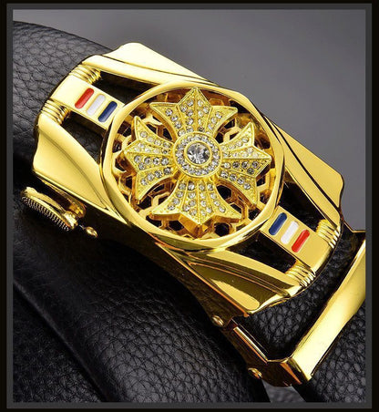 Time-to-time belt men's belt automatic buckle trembles fast hand explosion casual Joker simple fashion wholesale generation hair
