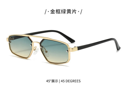 Metal Sunglasses New Trendy Cat-Eye Sunglasses for Men and Women Double Bridge Glasses in Stock Wholesale Polarized Sunglasses