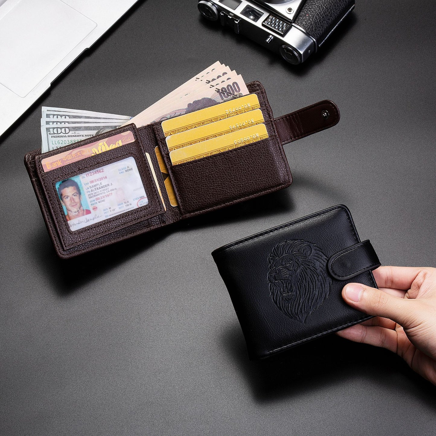Dropshipping Cross-Border Manufacturer Wholesale Men's Wallet Pu Leather Short Zipper Buckle Wallet New Wallet Coin Purse